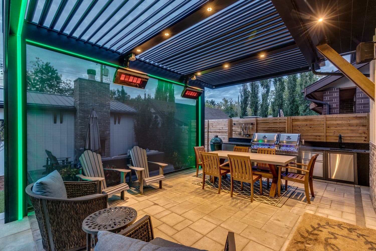 StruXure Adjustable Pergola with TRAX Lighting & Phantom Motorized Screens - Elbow Park (1 (18).jpg